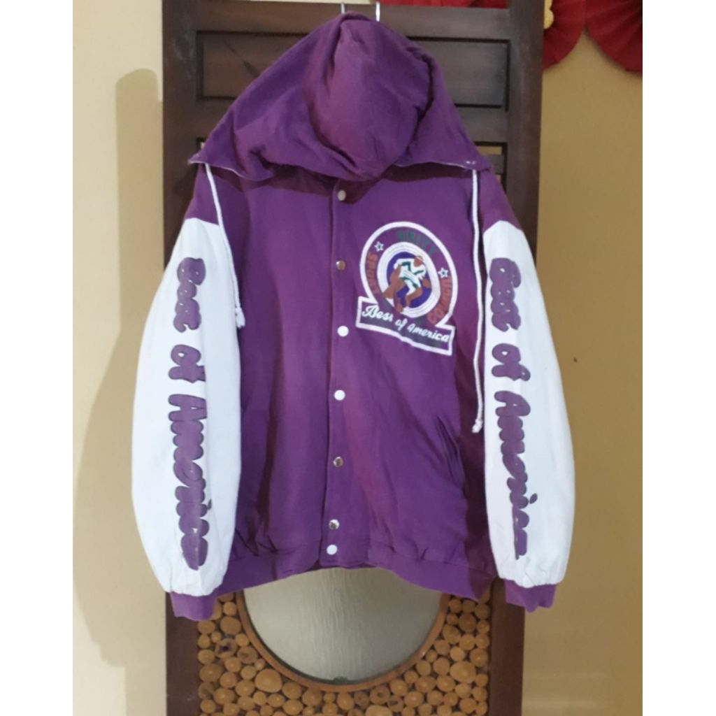 VARSITY HOCKEY VINTAGE HOODIE JACKET PL GY-IF