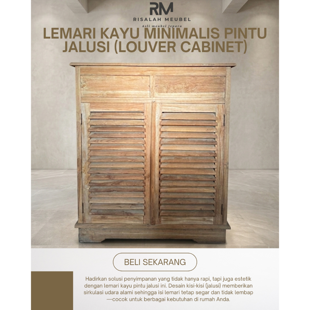 Lemari Kayu Minimalis Pintu Jalusi