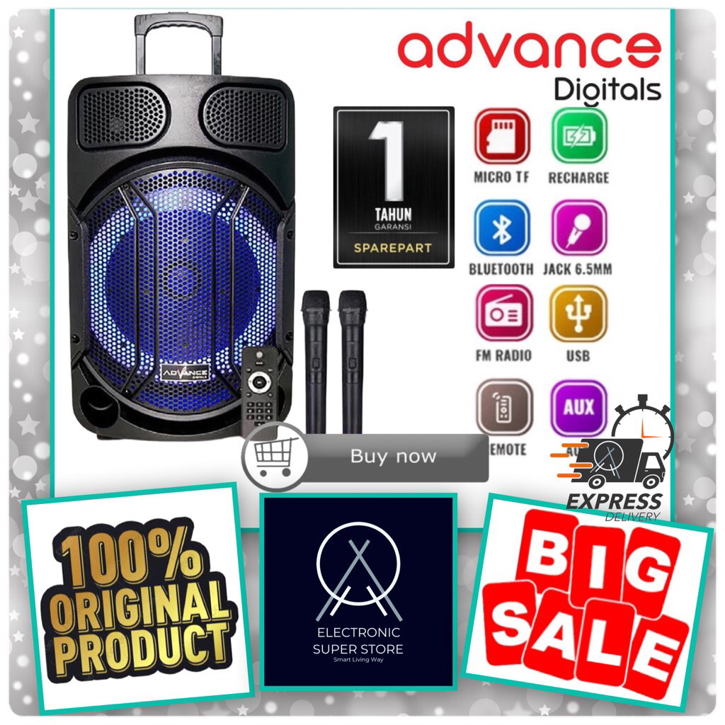 SPEAKER MEETING ADVANCE K1503 K-1503 K 1503 PORTABLE SPEAKER BLUETOOTH 15 INCH FREE 2 MIC ADVANCE SP