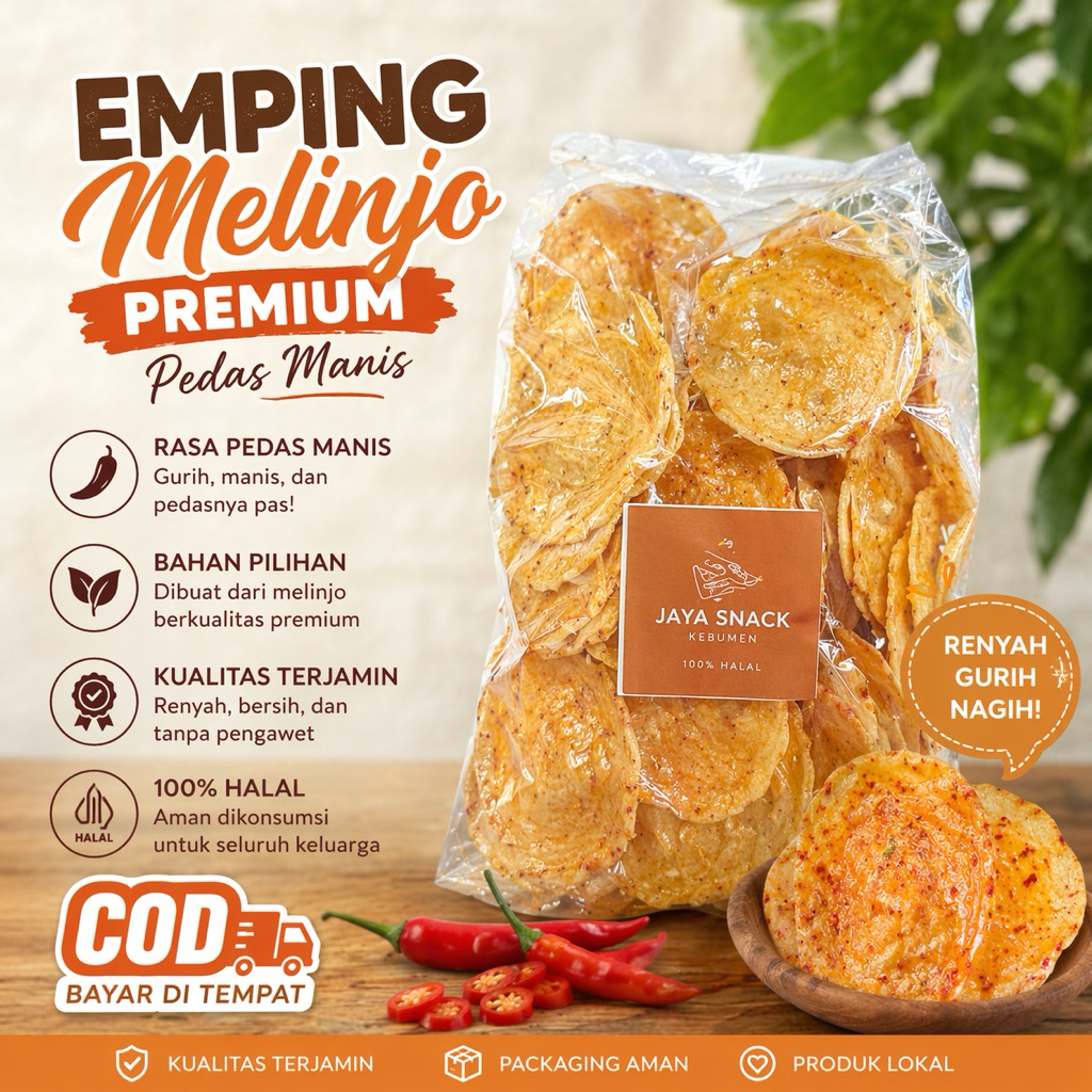 EMPING melinjo PEDAS MANIS MENTAH siap goreng asli khas Kebumen tanpa campuran