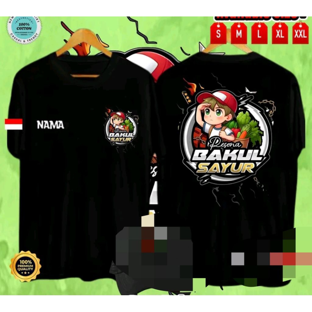 kaos pesona bakul sayur terbaru t-shirt distro Unisex peria wanita kaos kata kata