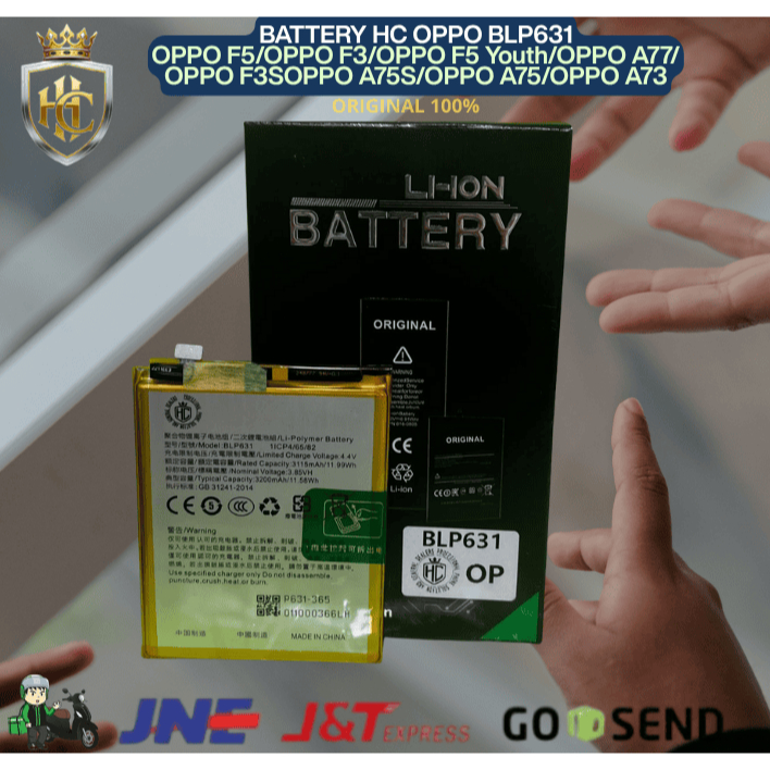 BATERAI BLP631 OPPO F5/OPPO F3/OPPO F5 Youth/OPPO A77/OPPO F3S/OPPO A75S/OPPO A75/OPPO A73 NEW ORIGI