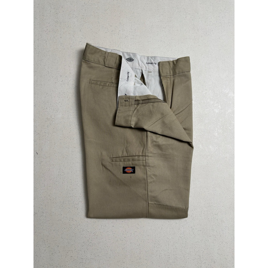 DICKIES - 85283 LOOSE FIT DOUBLE KNEE PANTS KHAKI SIZE 34