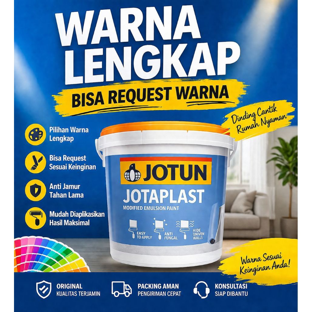 Cat Tembok Jotun Jotaplast 3,5 Liter Warna Custom - Cat Dinding Tembok Interior