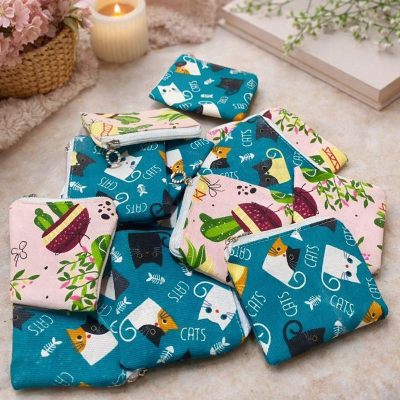 Dompet Koin Kartu Mini Handmade Motif Lucu | Pouch Kecil Serbaguna Kain kanvas