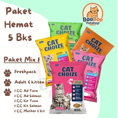 Paket 5 Bungkus CAT CHOIZE MIX Adult Kitten Mom & Kitten