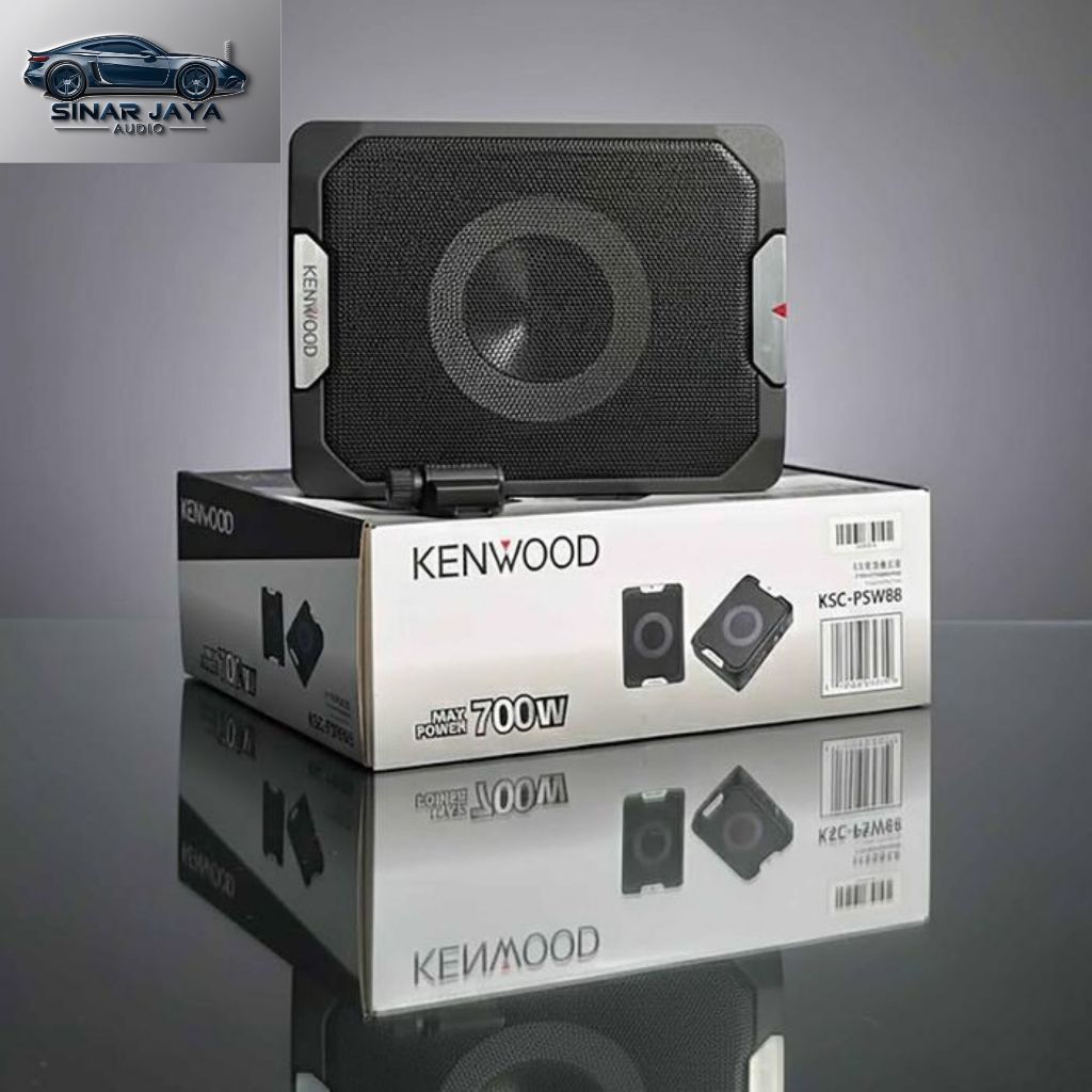 Subwoofer Aktif Kolong Jok Kenwood KSC-PSW88 8 Inch 700W – Bass Mobil Tipis + Wired Remote Control –
