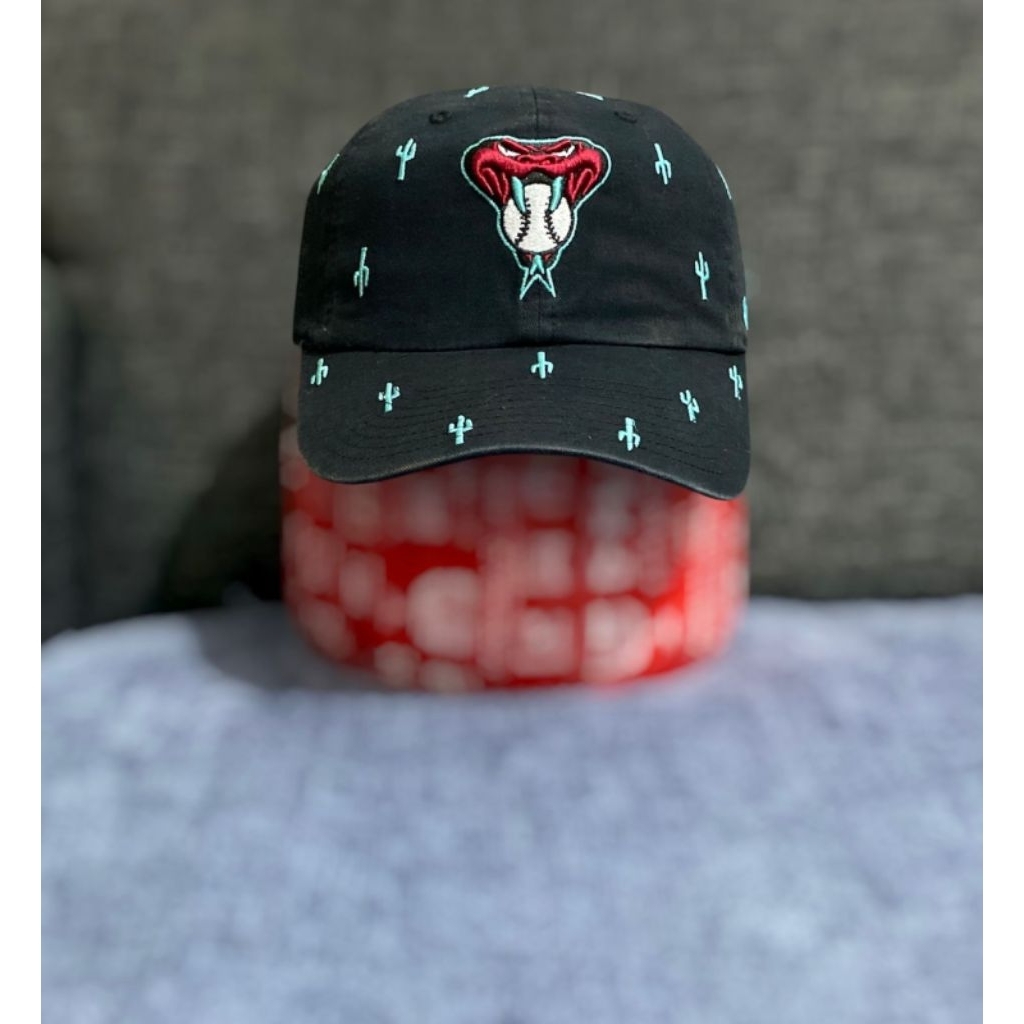 Topi 47 brand hitam Arizona Diamondbacks Clean Up "Confetti" MLB Full Bordir AOP Tag Womens bisa Uni