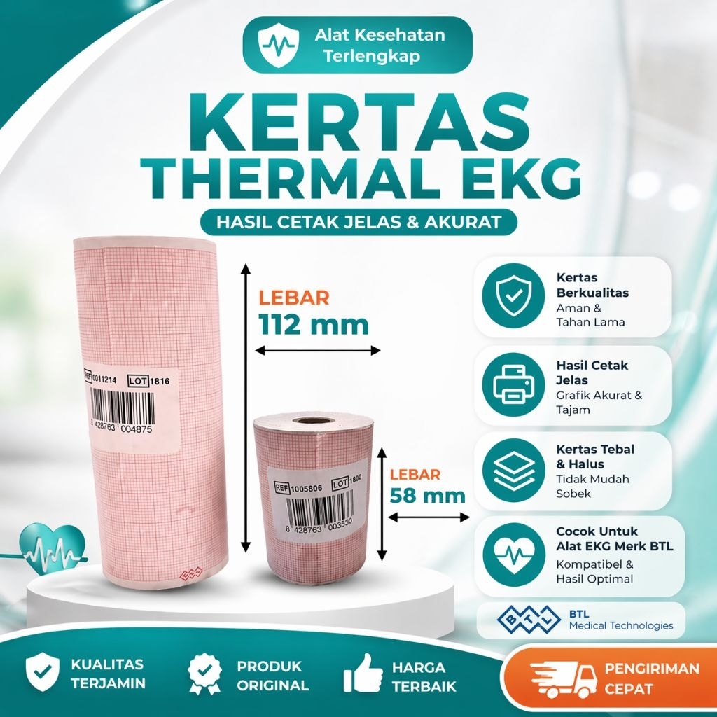 Kertas EKG BTL Uk. 58mm/112mm/210mm Roll