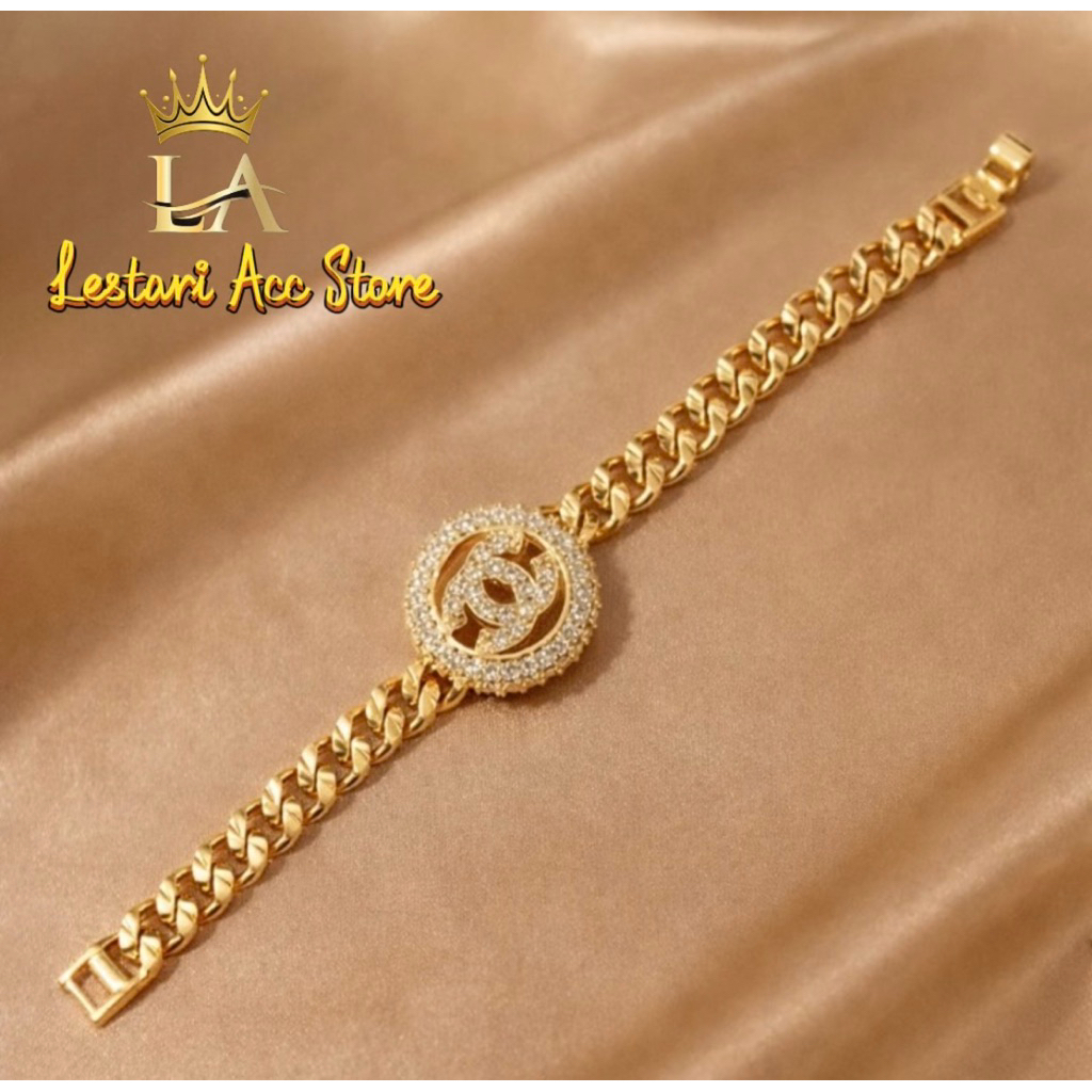 gelang rantai jam wanita | gelang titanium anti luntur terbaru