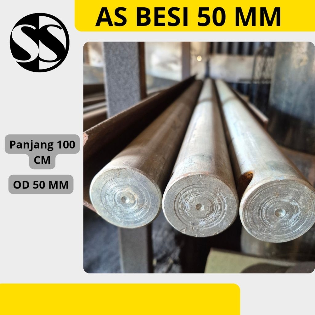 Besi As 50 MM Panjang 100 CM | As Besi