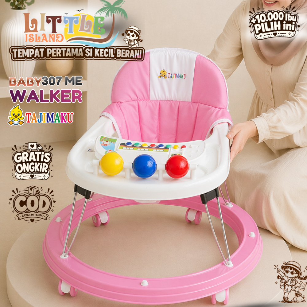 FREE PACKING LITTLE BABY WALKER TAJIMAKU 307 apolo bayi musik kereta dorong belajar jalan murah