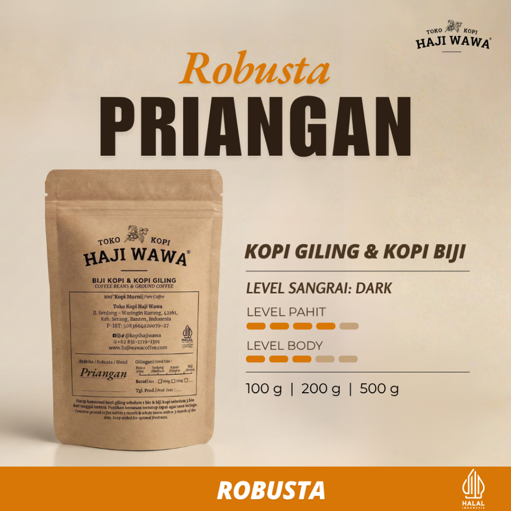 ROBUSTA PRIANGAN - Toko Kopi Haji Wawa - Kopi Bubuk, Biji Kopi, Coffee Beans, Robusta