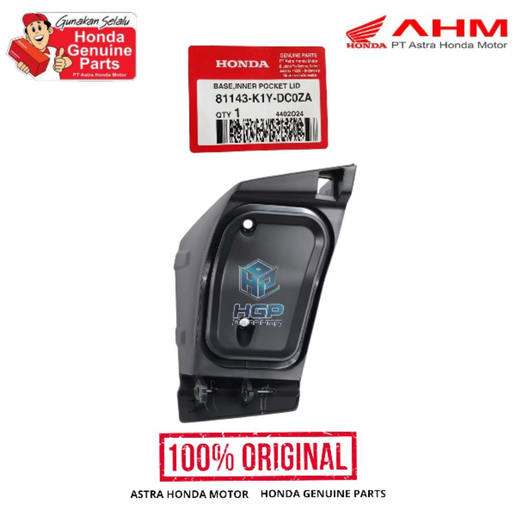 81143-K1Y-DC0ZA Base Inner Pocket Lid Cover Dudukan Bagian Dalam Laci PCX K1ZV 2024-2026 Original AH