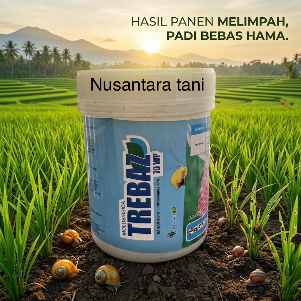 Moluskisida Trebaz 70WP kemasan 100gram racun keong