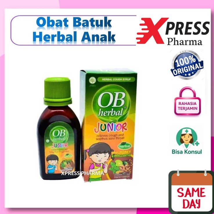 XPRESS  OB Herbal Junior 30 ml dan 60 ml Obat Batuk Herbal Anak OBH Anak