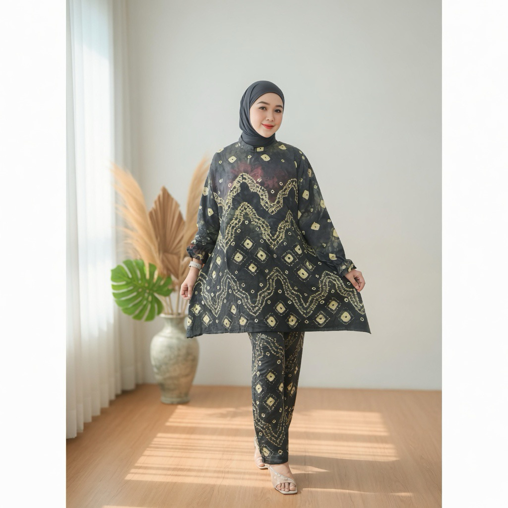 SETELAN CELANA JUMPUTAN BATIK ETNIK HANDMADE PALEMBANG SERIES SABRINA