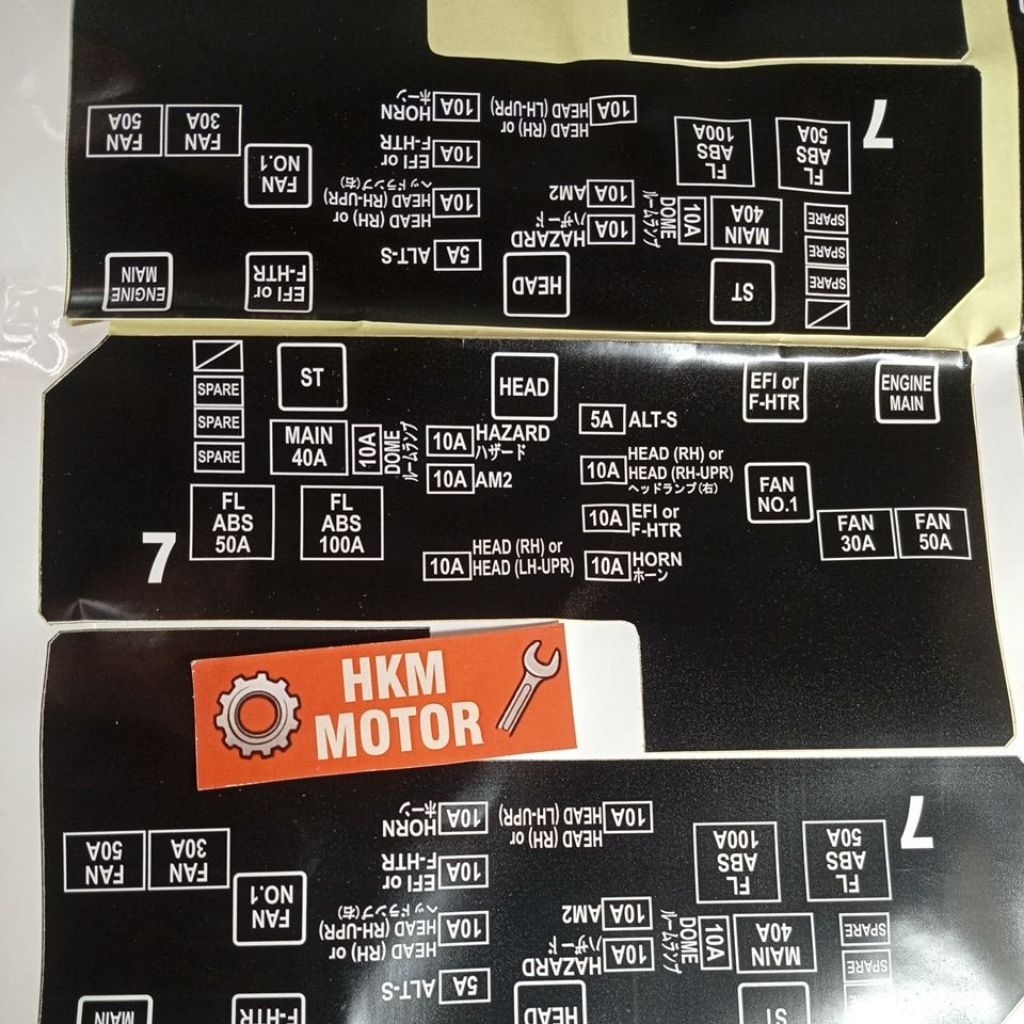 Stiker Box Sekring All New Corolla AE112