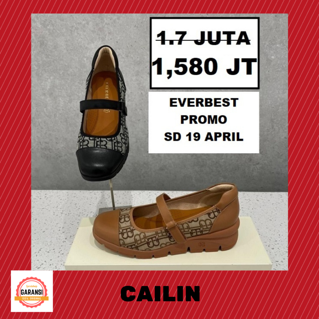 Sepatu wedges wanita perempuan EVERBEST SALE SERI CAILIN 100% ORI