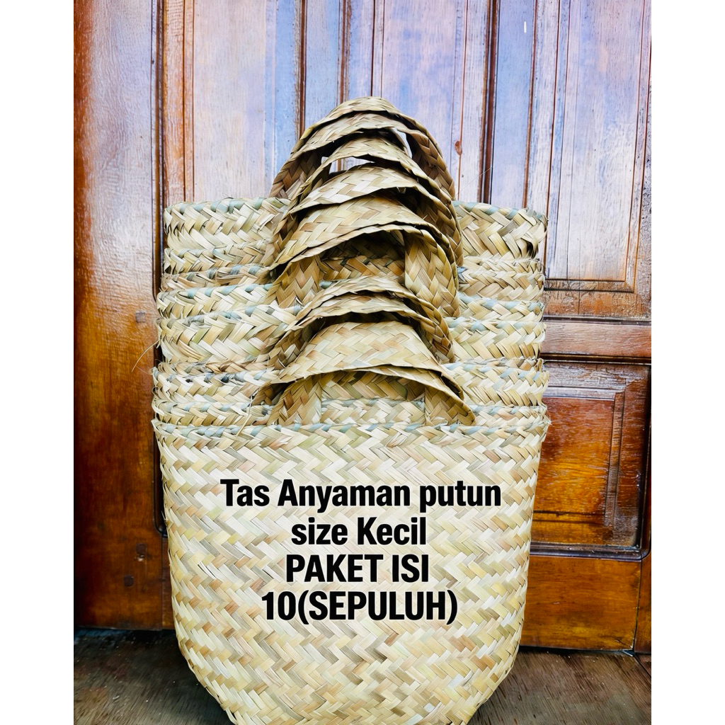 READY Tas Anyaman purun size Kecil paket isi 10/cover pot/Tas hajatan/hampers lebaran