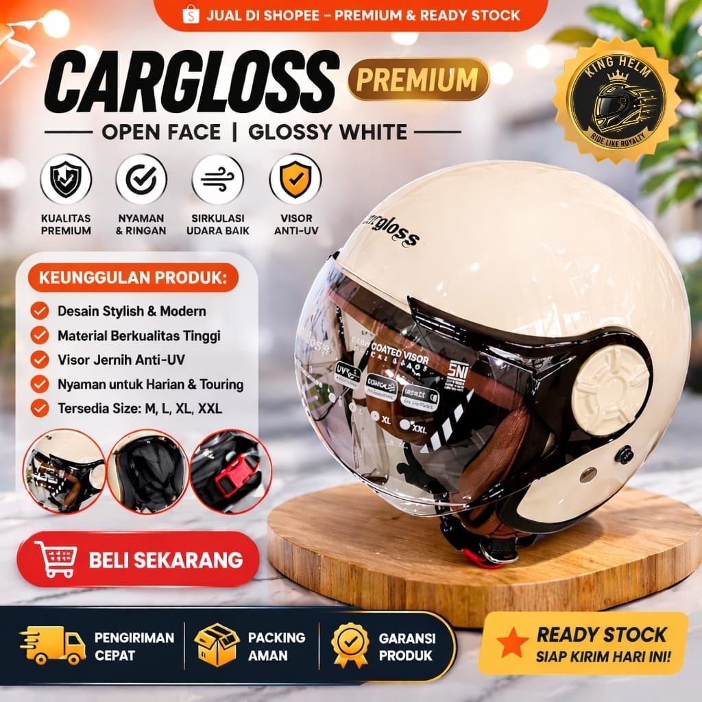 Helm Hijab Cargloss Premium SNI-Helm Wanita Berhijab Super Kekinian