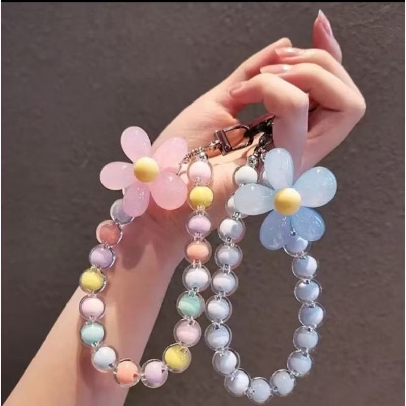 Gantungan Hp korean chain//pelindung HP manik manik rantai