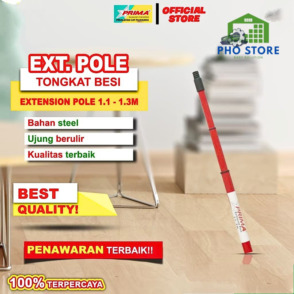 Prima Extension Pole Cat / Tongkat Penyambung Berulil Roll Cat Besi