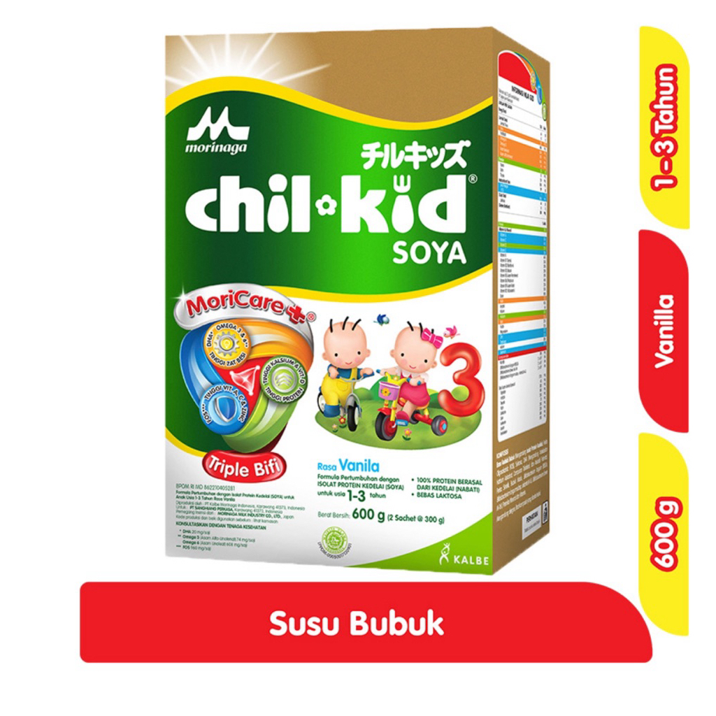 morinaga Chil-Kid Soya  Susu Pertumbuhan Anak 1-3 Tahun Vanila 600 g