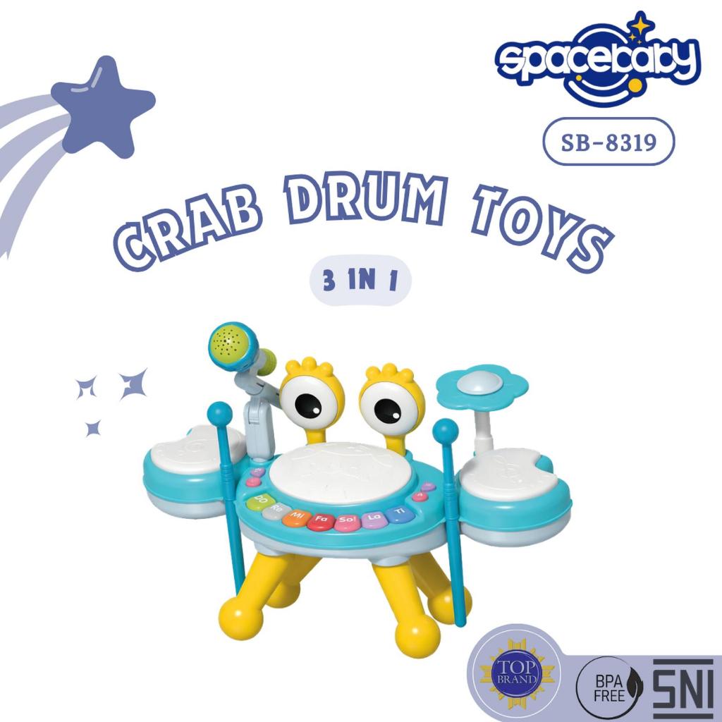 Spacebaby SB-8319 Drum Jazz Kepiting - Mainan Edukasi Alat Musik Anak & Mikrofon