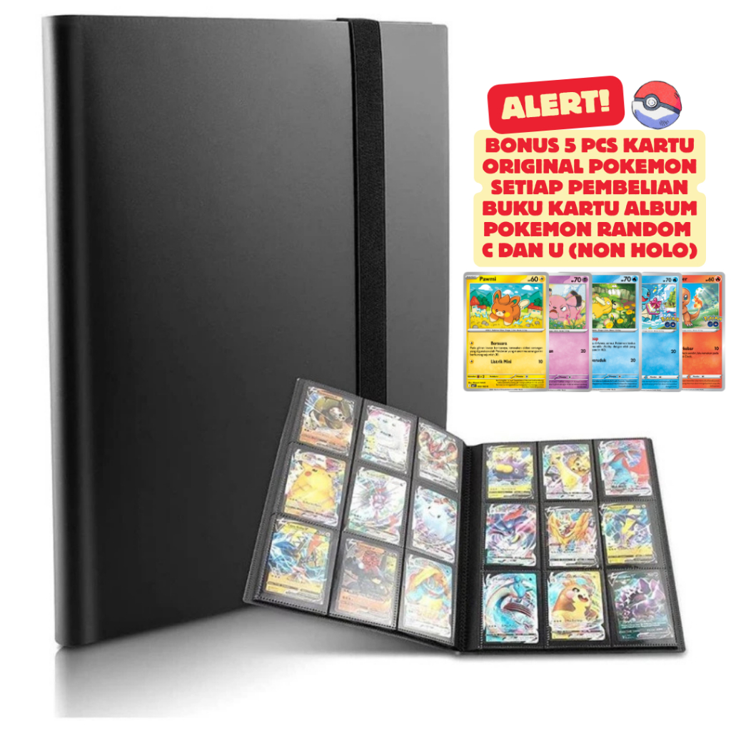 Album Premium Kartu Pokemon Boboiboy Bola dan Kartu Koleksi Lainnya dengan 9 Slot, Desain Eksklusif,