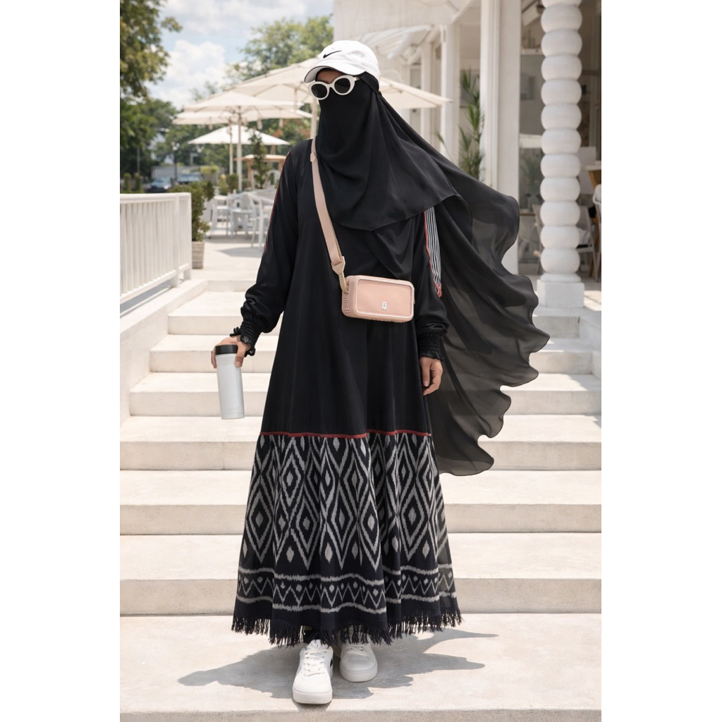 ZISHEERI RAMESWARI Gamis Tenun Premium dengan Motif yang Mewah dan Elegan