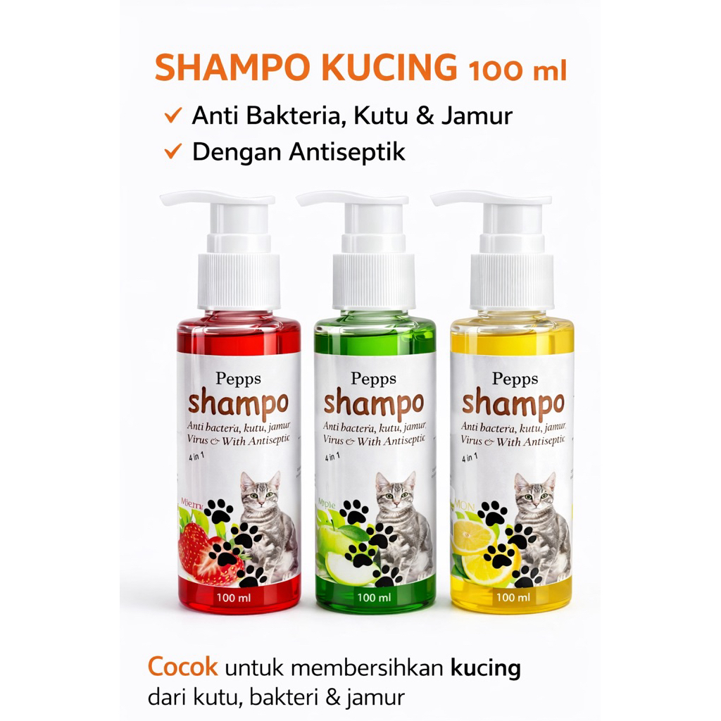 Shampo Kucing Kelinci Shampo Pepps Anti Jamur Virus Kutu plus Anti Bakteri Sampo kucing wangi Murah
