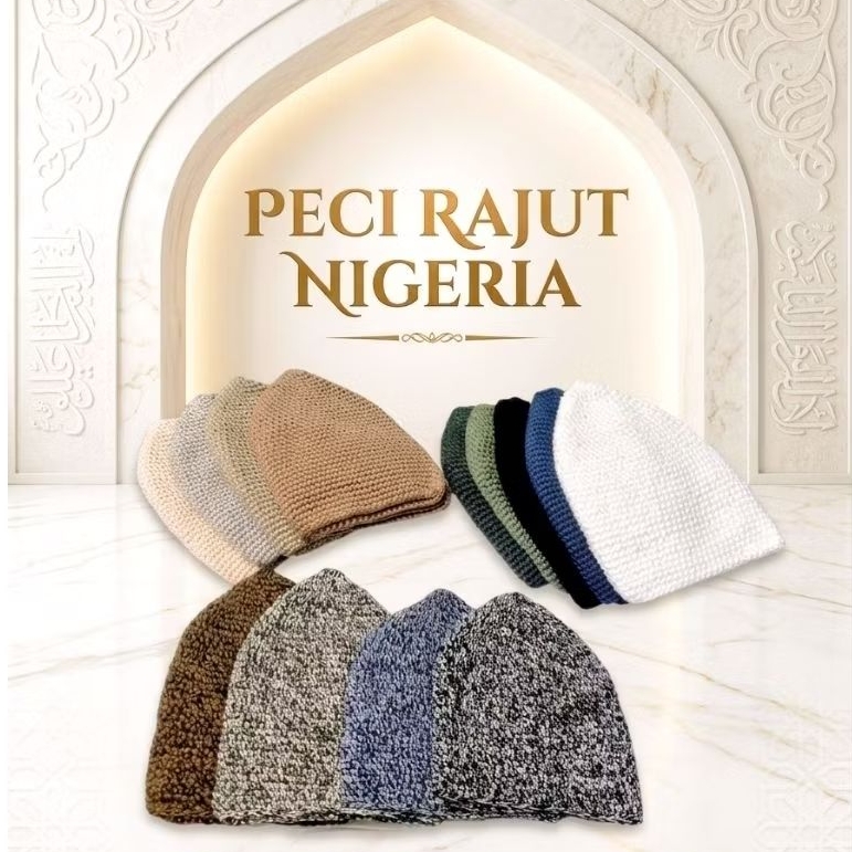 Peci Kopiah Rajut NIGERIA tebal murah , Songkok Rajut , Peci Haji Rajut Nigeria