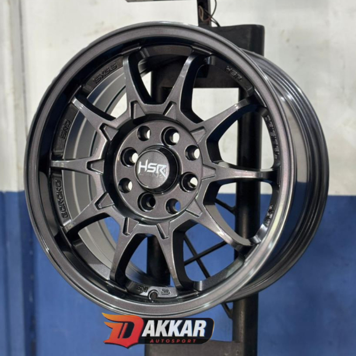 Velg Racing Ring 15 HSR Boroko Srd Lebar 65 Iridium Grey Velg Mobil Hsr Rata Body R15