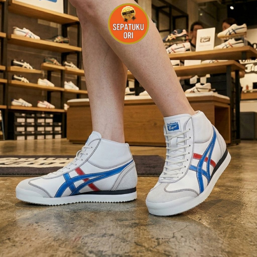 SEPATU UNISEX (37/23cm) ONITSUKA MEXICO 66 SD M PF WHITE DIRECTOIRE BLUE ORIGINAL [1183B530-102]