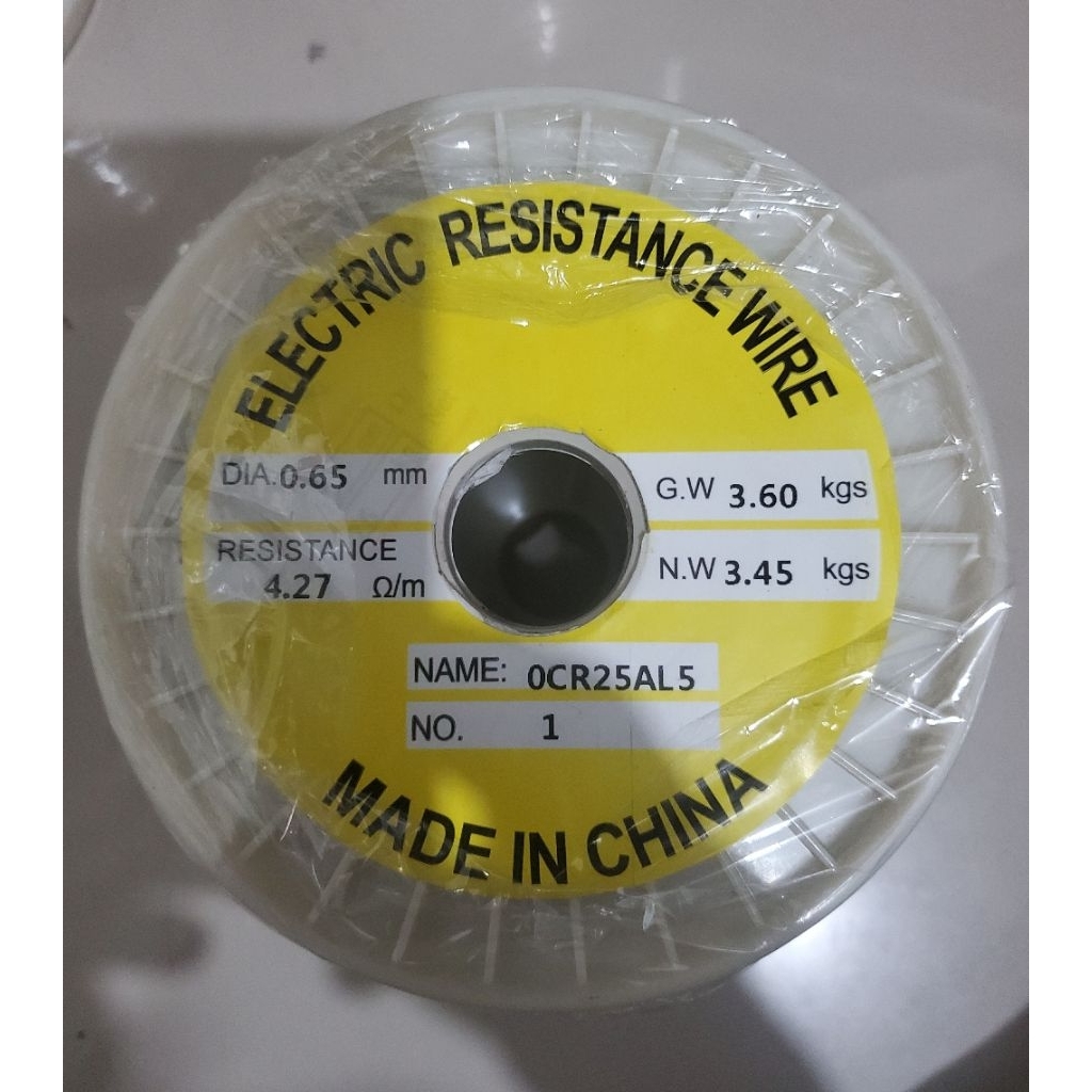 3.45kg Niklin bulat Resistance Wire 4.27 ohm size 0.65mm