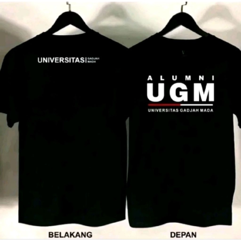 Kaos Hitam ALUMNI UGM-UNIVERSITASI/T-shirt Lengan Pendek pria wanita