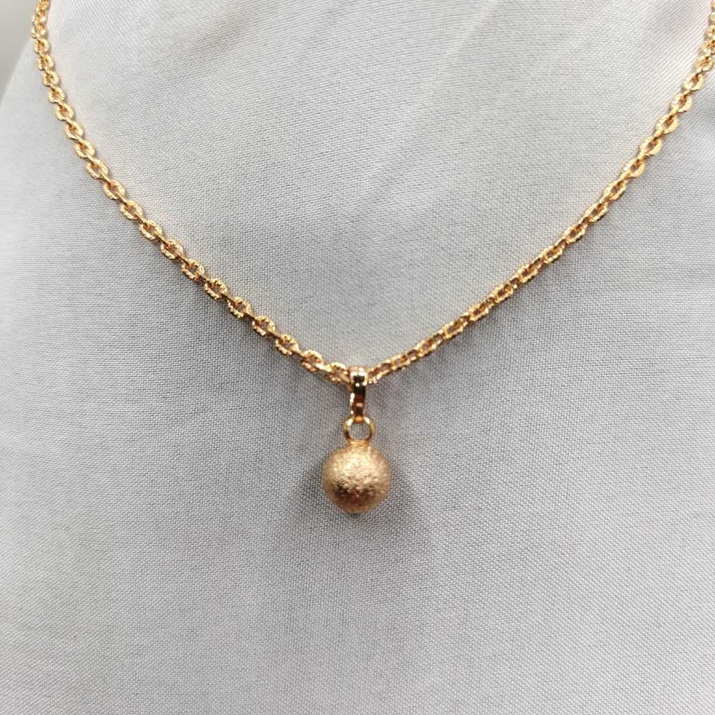 kalung nori ukir 35cm plus liontin bola pasir