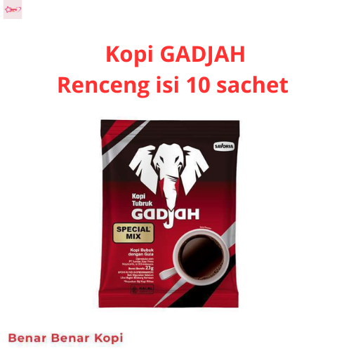 Kopi Tubruk Gadjah Special Mix 23gr Renceng 10 Sachet / Kopi Gajah Sachet