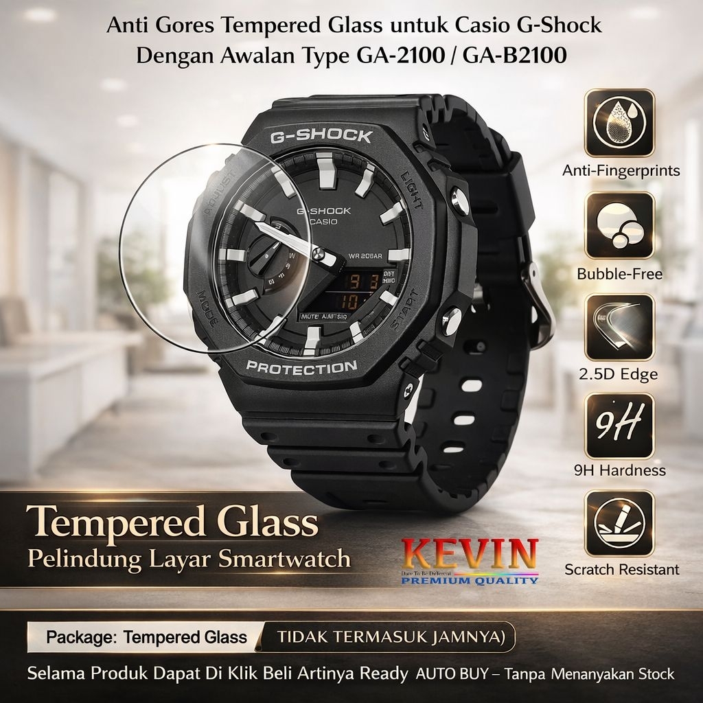 Anti Gores Casio GShock G Shock GA 2100 / GA B2100 Series - Tempered Glass Kaca Screen Guard Pelindu