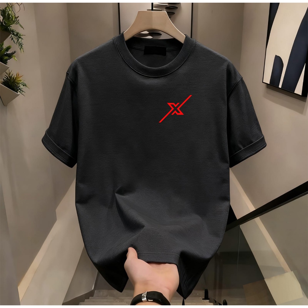 Kaos Distro Pria Cotton 24S Motif Unik Hitam Putih Ukuran M-XXL