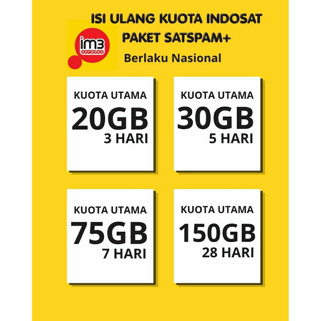 Paket Kuota Internet  Indosat