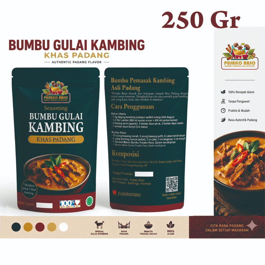 Bumbu Gulai Kambing Asli Padang Premium – Tanpa Pengawet - untuk 1 ekor kambing