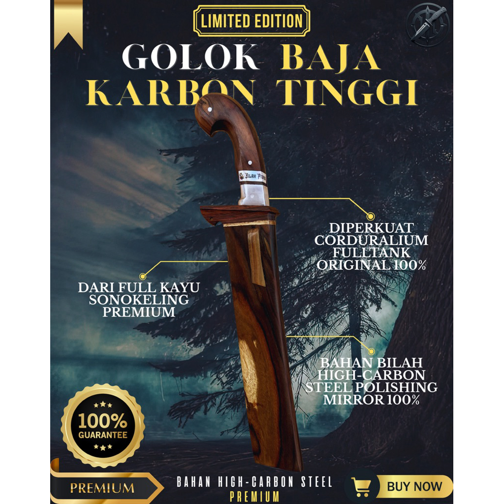 [BAJA PREMIUM] GOLOK KEBUN BAJA KARBON TINGGI GOLOK BAJA SUPER TAJAM High-Carbon Steel Asli Original