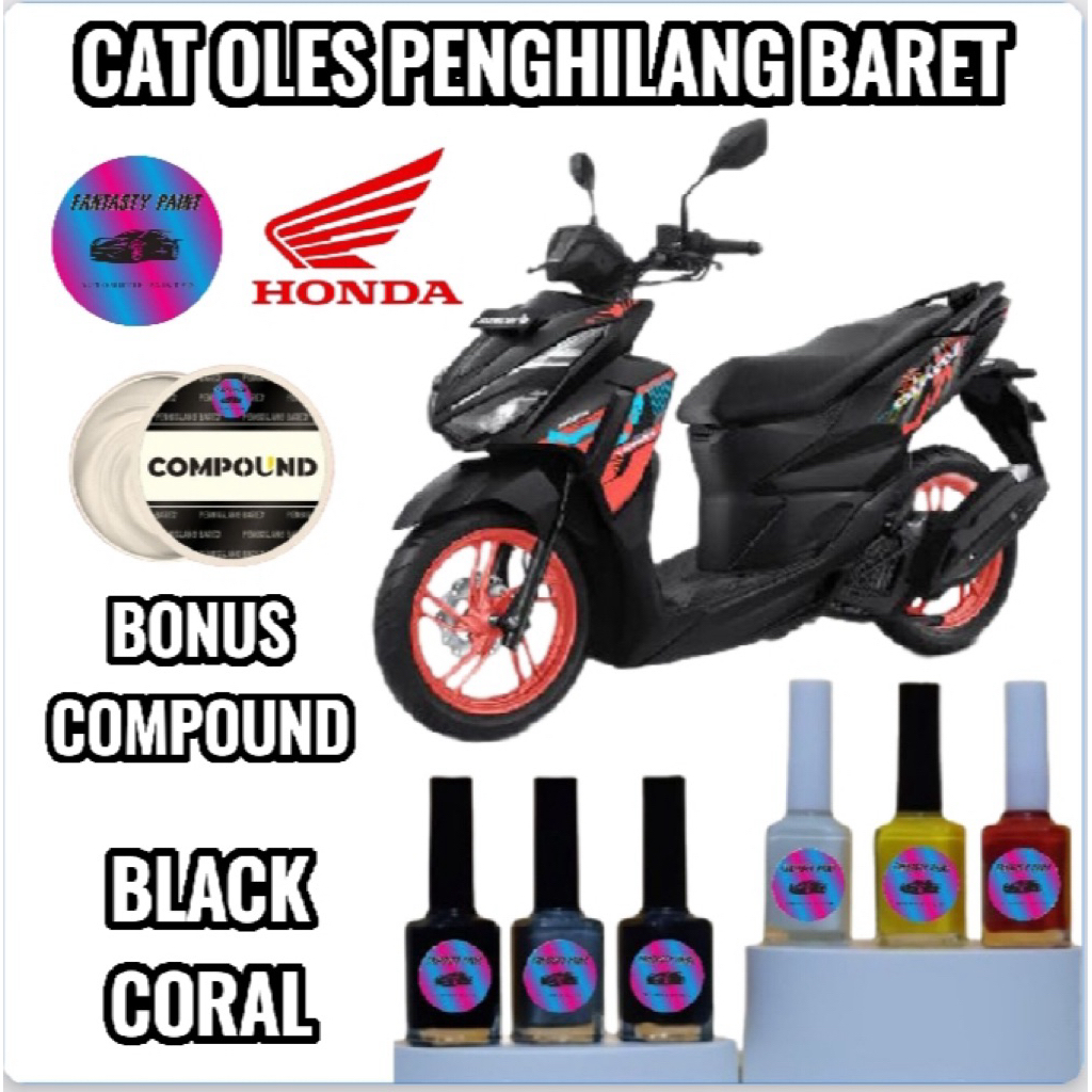 CAT OLES PENGHILANG BARET MOTOR HONDA VARIO STREET 125 NEW 2026 CBS & ABS WARNA BLACK CORAL HITAM DO