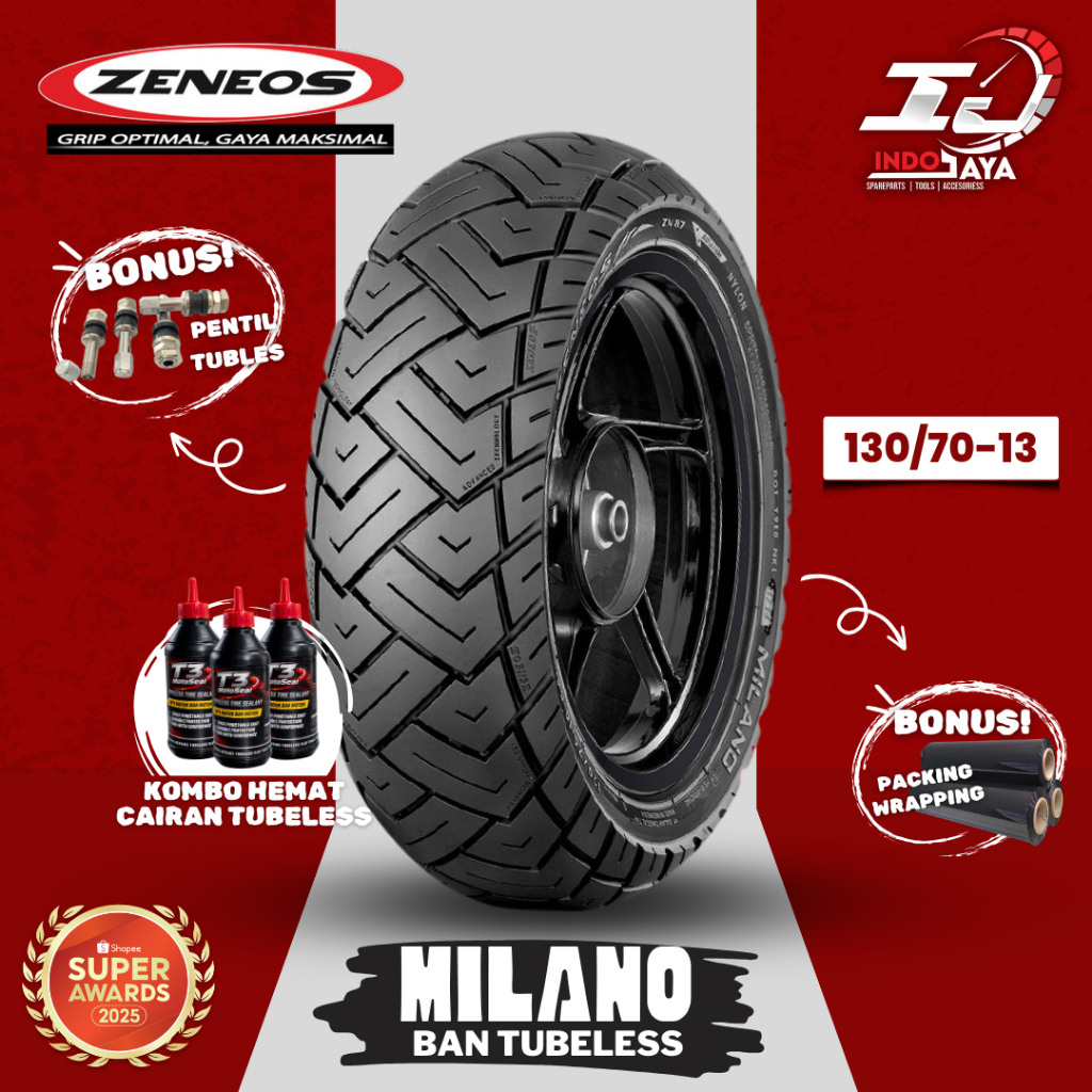 [READY] BAN LUAR TUBELESS ZENEOS MILANO (130/70-13) BAN NMAX / BAN DEPAN BELAKANG MOTOR N-MAX / N MA