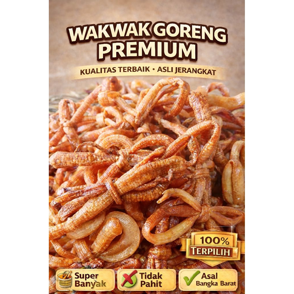 Wak Wak Goreng Premium 1 Ikat Super Renyah Asli Jerangkat Bangka / Cacing Laut Seafood Sachin Piliha