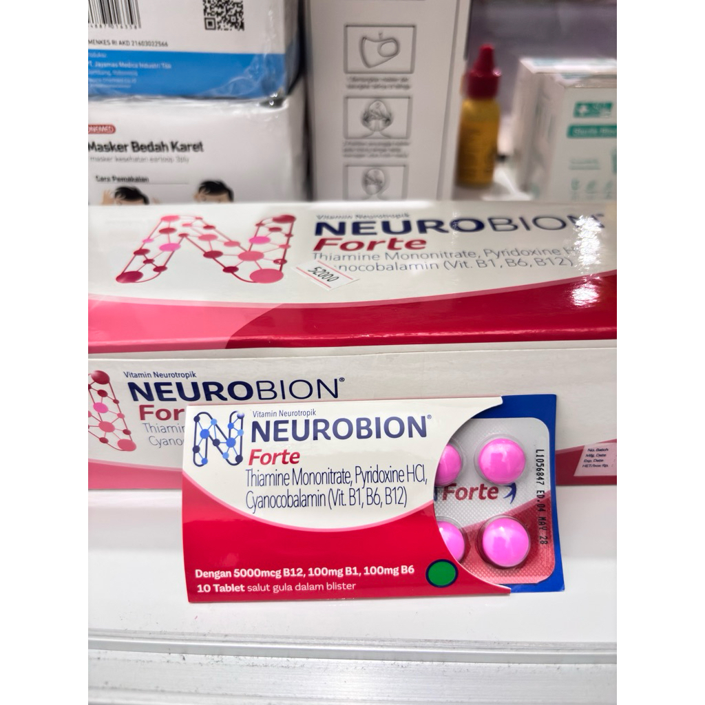 NEUROBION forte pink merah strip 10 tablet