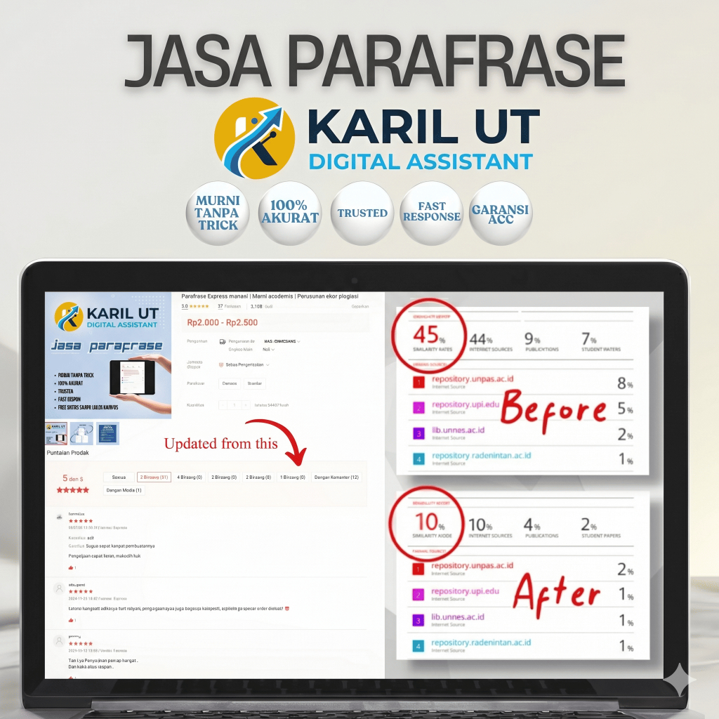 Jasa Parafrase KARIL UT – Solusi Cepat Turunkan Skor Turnitin