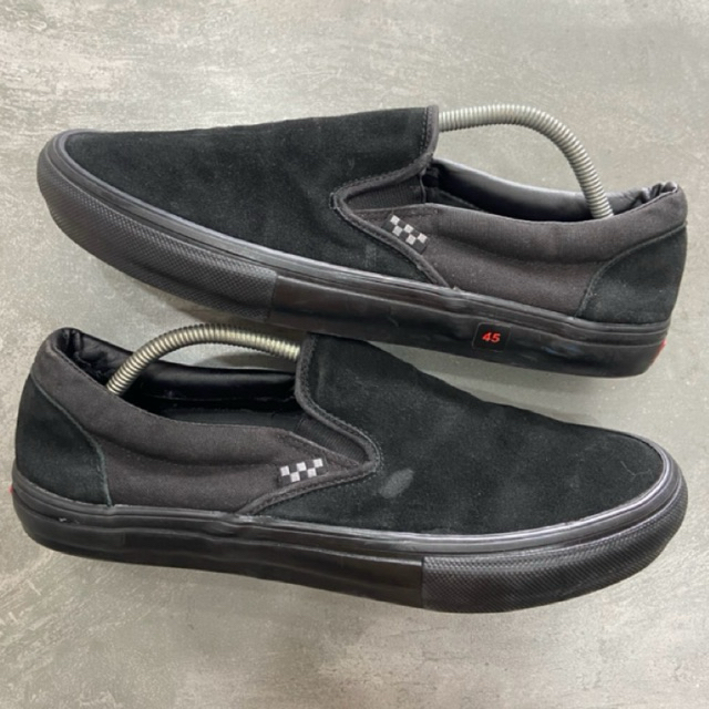 [Size 45] Rare Vans Slip On Pro Skate Black Full Black Triple Black Second Original Kondisi Mulus No